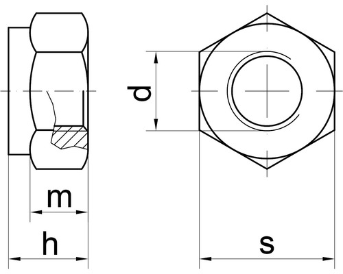 Dessin technique d''un écrou avec des dimensions