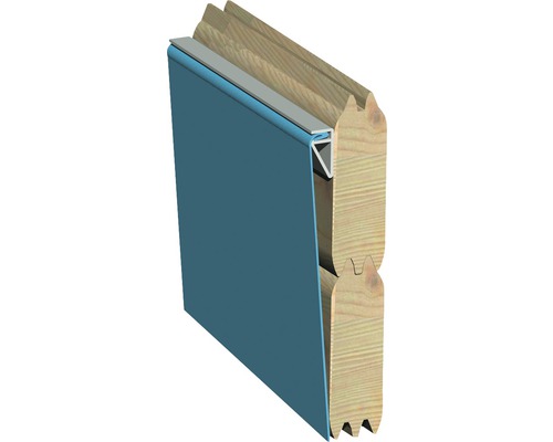 Vue détaillée du panneau avec structure en bois et assemblage rainure-languette