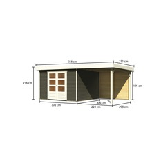 Abri de jardin en bois avec carport et dimensions
