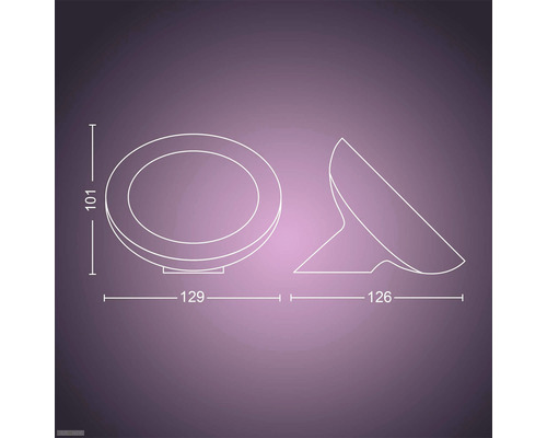 Dessin technique d''une lampe ronde avec dimensions