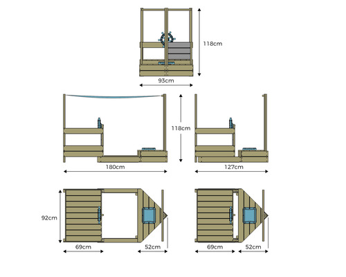 Dimensions de l''aire de jeux