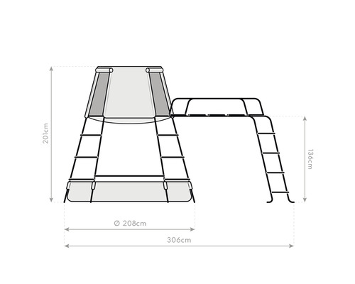 Dimensions d''une tour de jeux avec échelle