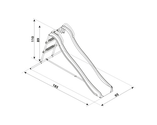 Illustration d''un toboggan pour enfants avec indications de taille