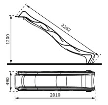 Dessin technique d''un toboggan avec cotes
