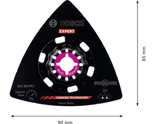 Lame de scie multi-matériaux Bosch Expert AVZ 90 RT2, 90 x 85 millimètres