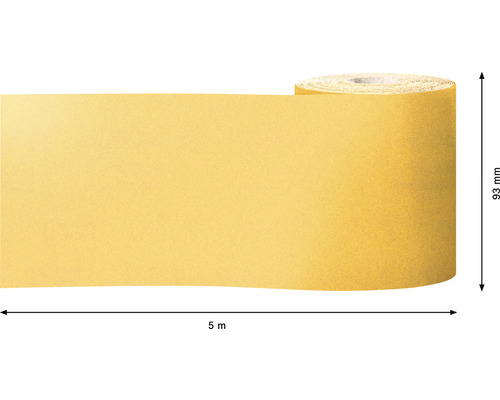 Ruban de masquage de cinq mètres de long et de 93 millimètres de large.