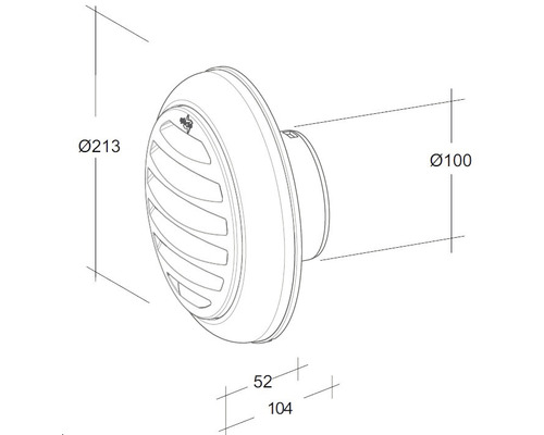 Technische Zeichnung eines Tellerventils mit Maßangaben