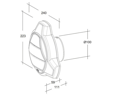 Schéma technique d''une applique murale avec dimensions