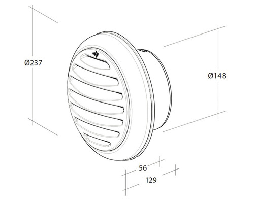 Illustration d''une traversée de mur ronde avec indications de taille