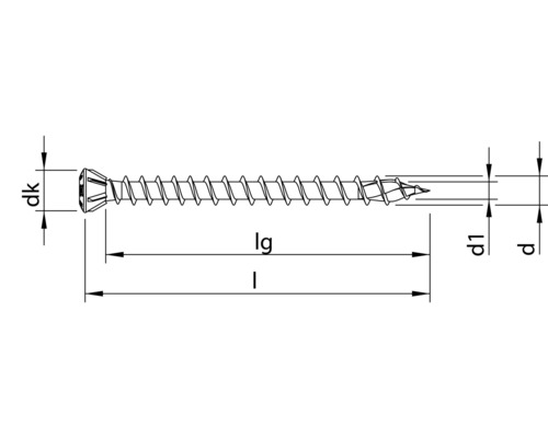 Schéma technique d''une vis avec indications de dimensions