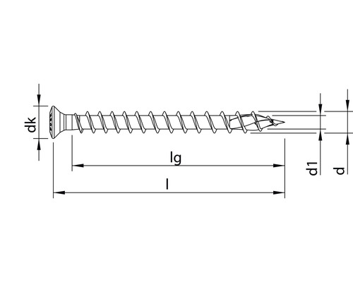 Schéma d''une vis avec indications de diamètre