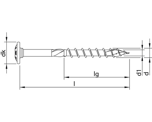 Schéma technique d''une vis avec indications de dimensions