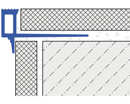 Représentation d''un profil d''étanchéité sur un mur