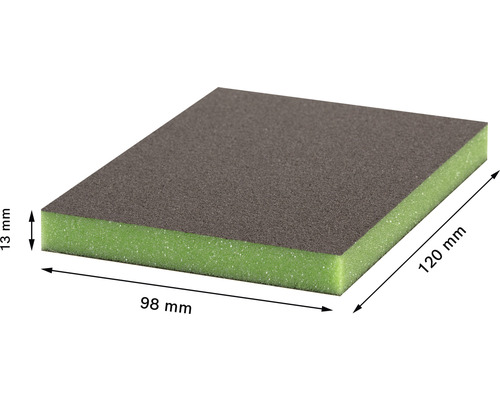 Tampon à poncer de dimensions 98 mm x 120 mm x 13 mm