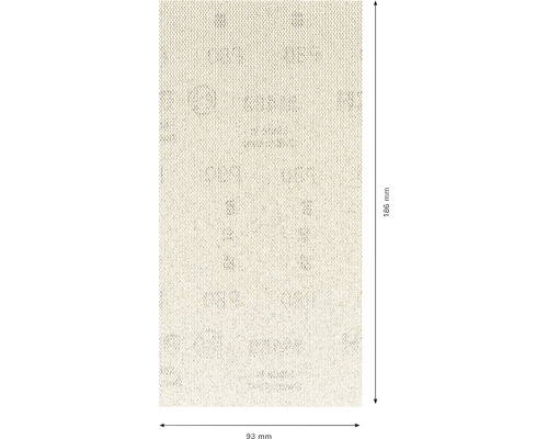Papier abrasif mesurant 93 mm sur 186 mm