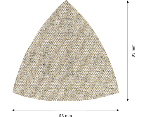 Papier abrasif triangulaire avec une longueur d''arête de 93 millimètres