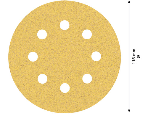 Schleifscheibe mit 115 Millimeter Durchmesser und Löchern