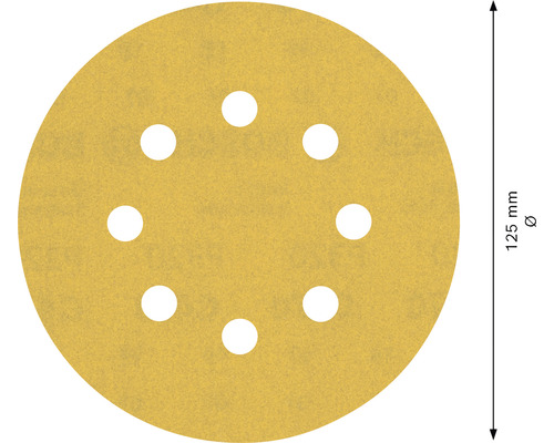 Disque abrasif, diamètre 125 mm avec perforation