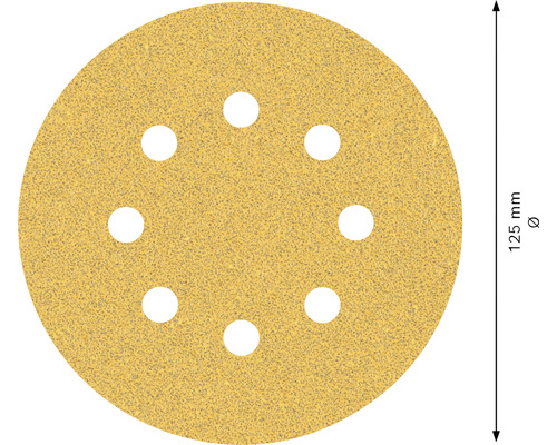 Disque abrasif, diamètre 125 mm avec trous