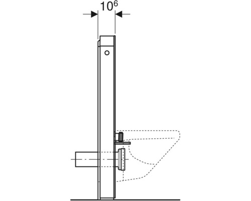 Élément de montage pour WC suspendu avec indication des dimensions