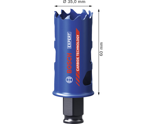 Scie cloche de 35 millimètres de diamètre et 60 millimètres de hauteur