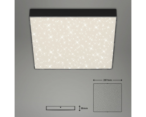 Plafonnier carré avec motif étoilé et indications de dimension