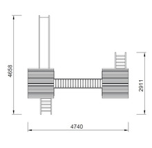 Zeichnung eines Spielturms mit Maßen