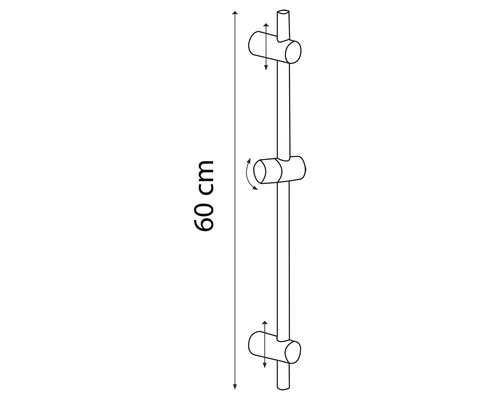 Barre de douche 60 cm avec support réglable