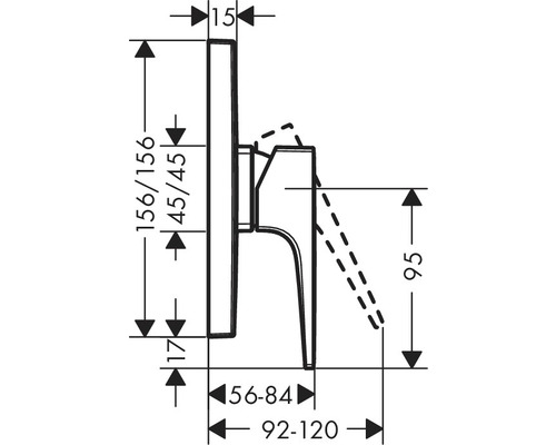 Dessin technique d''un robinet avec dimensions