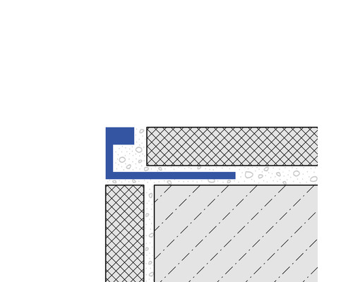 Représentation graphique d''un profilé de rail de carrelage