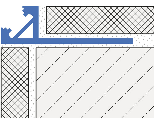 Illustration d''une connexion d''angle avec profilé