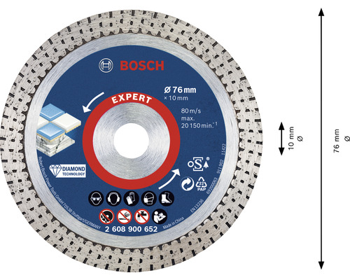 Bosch Professional Diamantnassbohrkrone – 72 Mm, Für Beton & Armierten Beton, 450 Mm Arbeitslänge