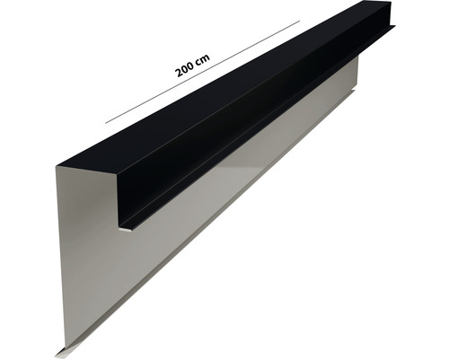 Dachrandprofil aus Metall mit einer Länge von 200 Zentimetern.