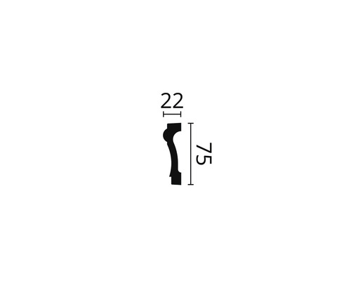 Dimensions d''une moulure décorative : 22 x 75 millimètres