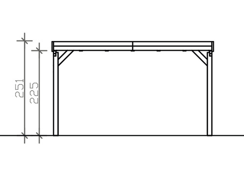 Dessin technique d''une pergola en bois avec dimensions