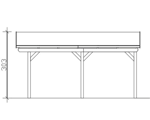 Dessin d''un pavillon de jardin d''une hauteur de 303 centimètres