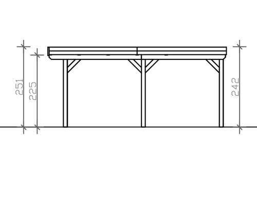 Dessin technique d''un pavillon avec dimensions