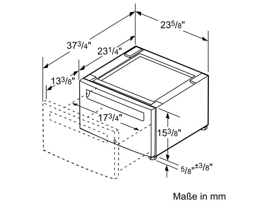 Produktmasszeichnung mit Grössenangaben in Millimeter