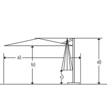 Schéma d''un parasol avec dimensions