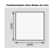 Grundriss ohne Boden, Maße 2400 mm