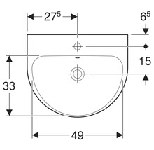 Dessin technique d''un lavabo avec dimensions