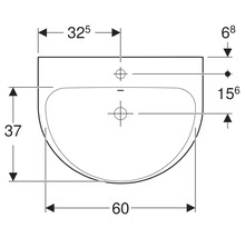 Schéma d''un lavabo avec dimensions