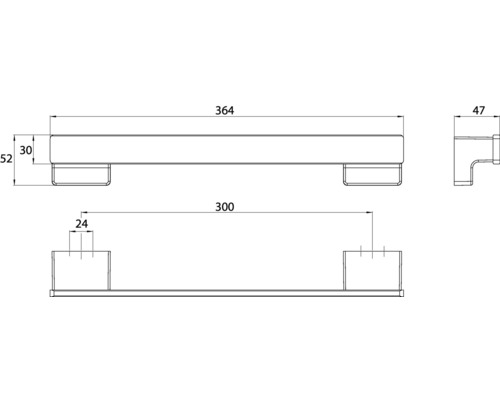 Dessin technique d''une poignée de meuble avec cotes