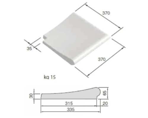 Schéma technique d''une margelle de piscine avec dimensions