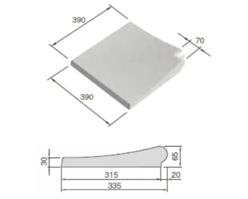 Dessin technique d''une plaque de palissade avec dimensions