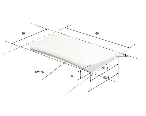 Dessin technique d''un profilé de construction avec indications de dimensions