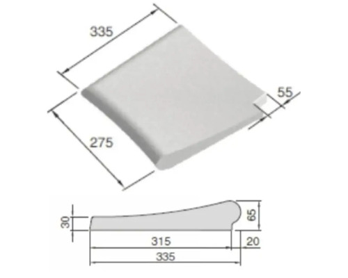 Schéma d''une margelle de piscine avec dimensions