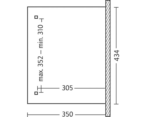 Technische Zeichnung mit Maßangaben