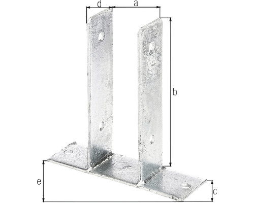 Support de poteau à bétonner avec dimensions