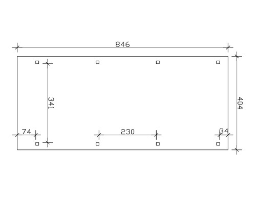 Technische Zeichnung mit Maßangaben